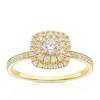 Thumbnail Image 0 of 18ct Yellow Gold 0.50ct Diamond Round Cut Double Halo Ring