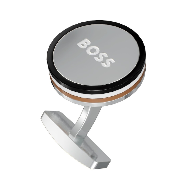 Main Image 2 of BOSS Men's Silver Tone Brass & Tri Colour Cufflinks