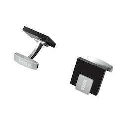 BOSS Men's Black Enamel Square Cufflinks