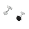 Thumbnail Image 1 of BOSS Men's Black Enamel Brass Round Cufflinks