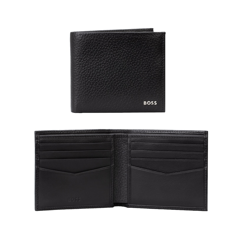 Main Image 1 of BOSS Men's Textured Black Leather 8CC Wallet