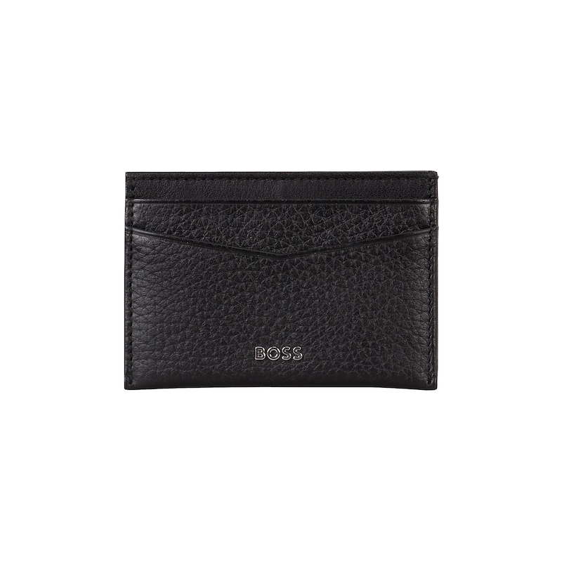 Main Image 1 of BOSS Textured Black Leather Logo 2CC Card Holder