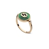 Thumbnail Image 1 of Gucci Interlocking 18ct Rose Gold & Green Agate Round Ring (Size M-N)