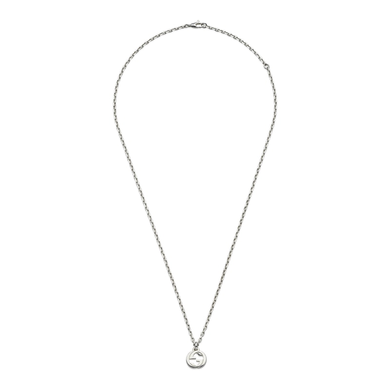 Gucci Interlocking Sterling Silver Pendant Necklace