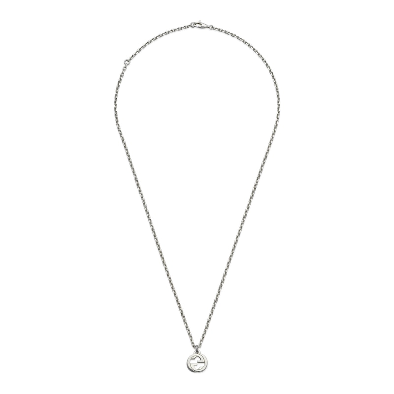 Gucci Interlocking Sterling Silver Pendant Necklace