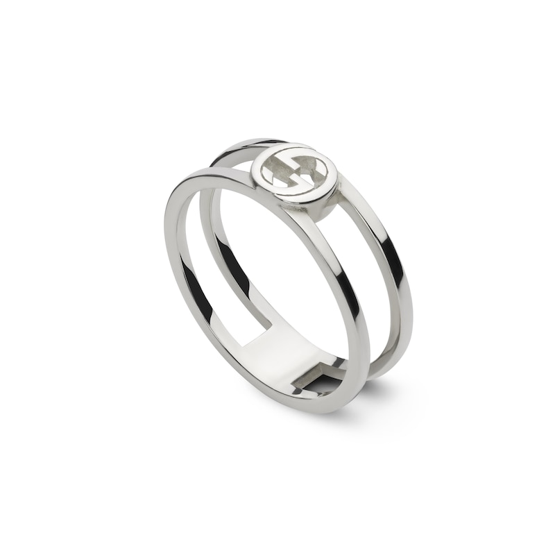 Gucci Interlocking Sterling Silver Ring (Size P)