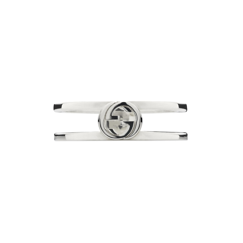 Gucci Interlocking Sterling Silver Ring (Size P)