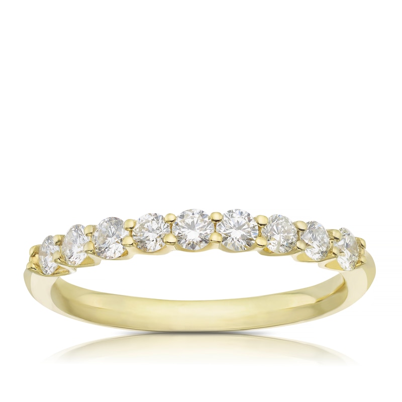 Origin 18ct Yellow Gold 0.50ct Diamond 9 Stone Eternity Ring