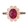 Thumbnail Image 2 of Le Vian 14ct Rose Gold Rhodonite & 0.29ct Diamond Flower Shaped Halo Ring