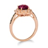 Thumbnail Image 4 of Le Vian 14ct Rose Gold Rhodonite & 0.29ct Diamond Flower Shaped Halo Ring