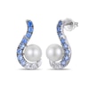 Thumbnail Image 1 of Le Vian 14ct White Gold Ombré Sapphire & Pearl Stud Earrings