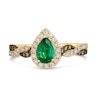 Thumbnail Image 1 of Le Vian 14ct Yellow Gold Emerald & 0.30ct Diamond Pear Shaped Ring