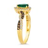 Thumbnail Image 2 of Le Vian 14ct Yellow Gold Emerald & 0.30ct Diamond Pear Shaped Ring