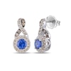 Thumbnail Image 1 of Le Vian 14ct White Gold Ceylon Sapphire & 0.25ct Diamond Drop Stud Earrings