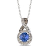 Thumbnail Image 1 of Le Vian 14ct White Gold Ceylon Sapphire & 0.15ct Diamond Round Pendant Necklace