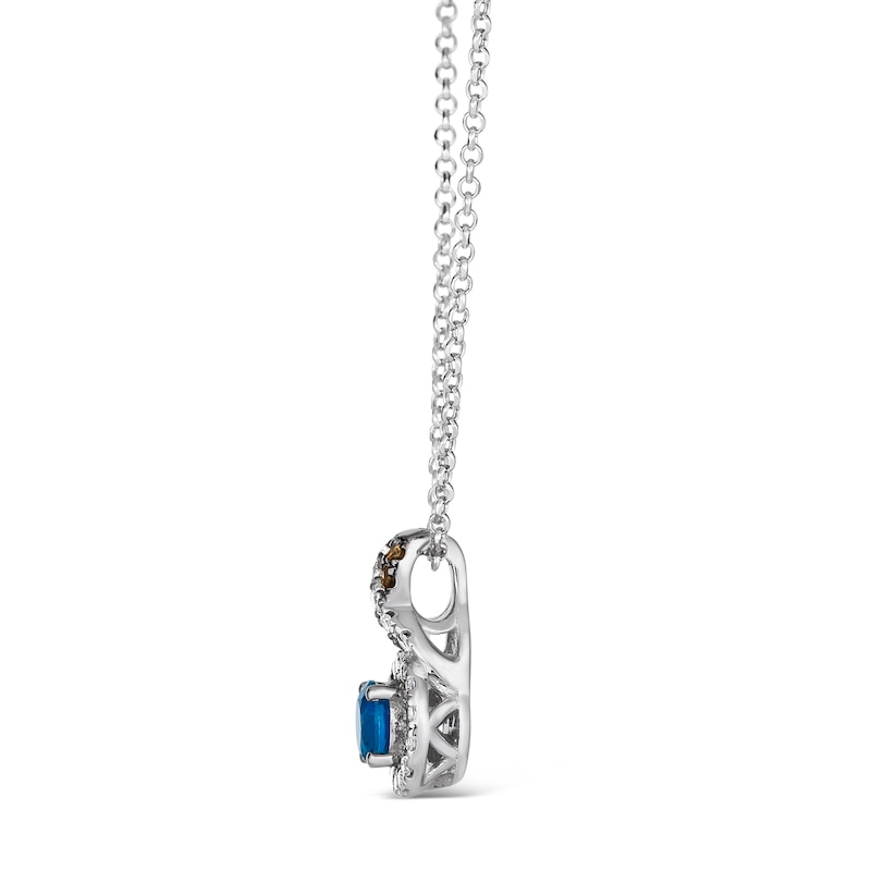 Main Image 2 of Le Vian 14ct White Gold Ceylon Sapphire & 0.15ct Diamond Round Pendant Necklace