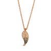 Thumbnail Image 1 of Le Vian 14ct Rose Gold 0.20ct Chocolate & Nude Diamond Feather Shaped Pendant