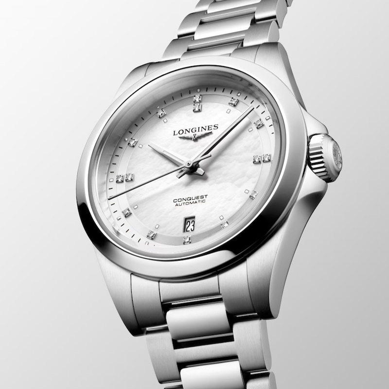 Main Image 4 of Longines Conquest Ladies' Mother Of Pearl Dial Stainless Steel Bracelet Watch