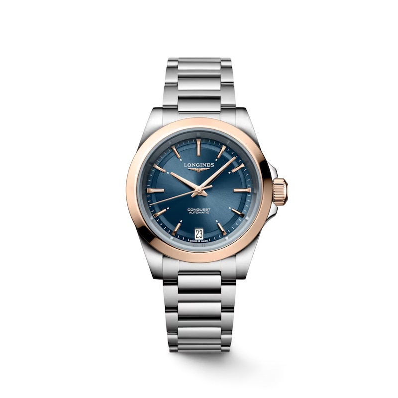 Main Image 1 of Longines Conquest 18ct Rose Gold Blue Dial & Stainless Steel Watch