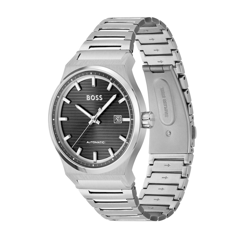 BOSS Candor Men's Automatic Black Dial & Stainless Steel Watch