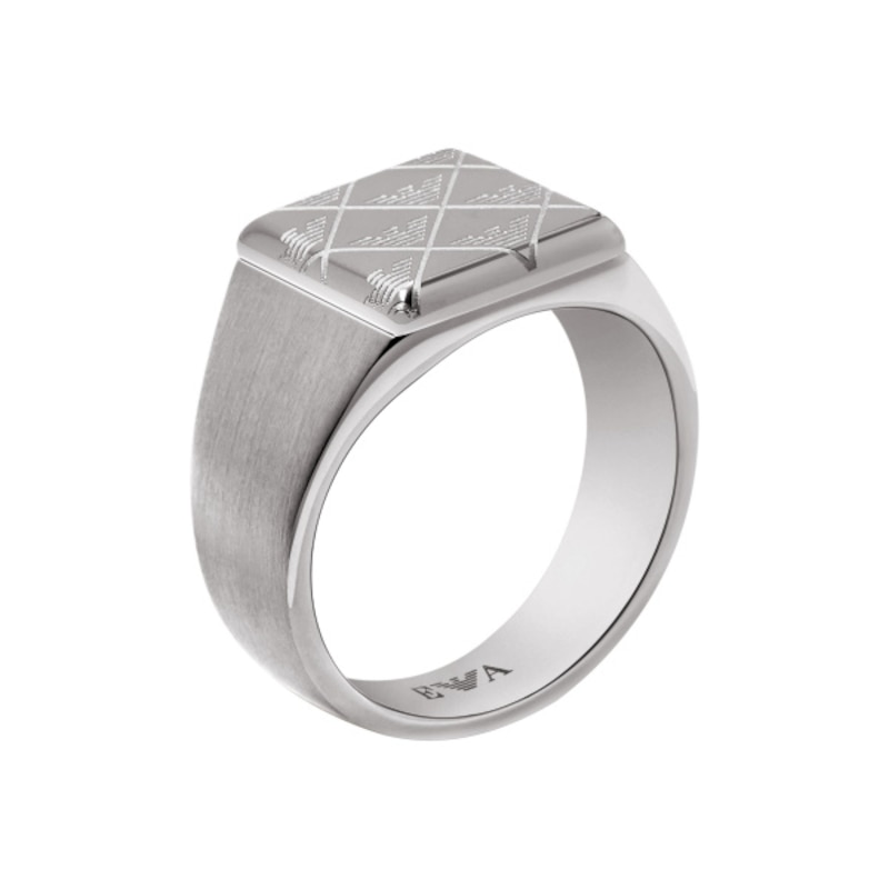 Main Image 1 of Emporio Armani Stainless Steel Signet Ring (Size L)