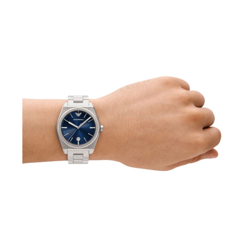 Main Image 4 of Emporio Armani Blue Dial & Stainless Steel Bracelet Watch