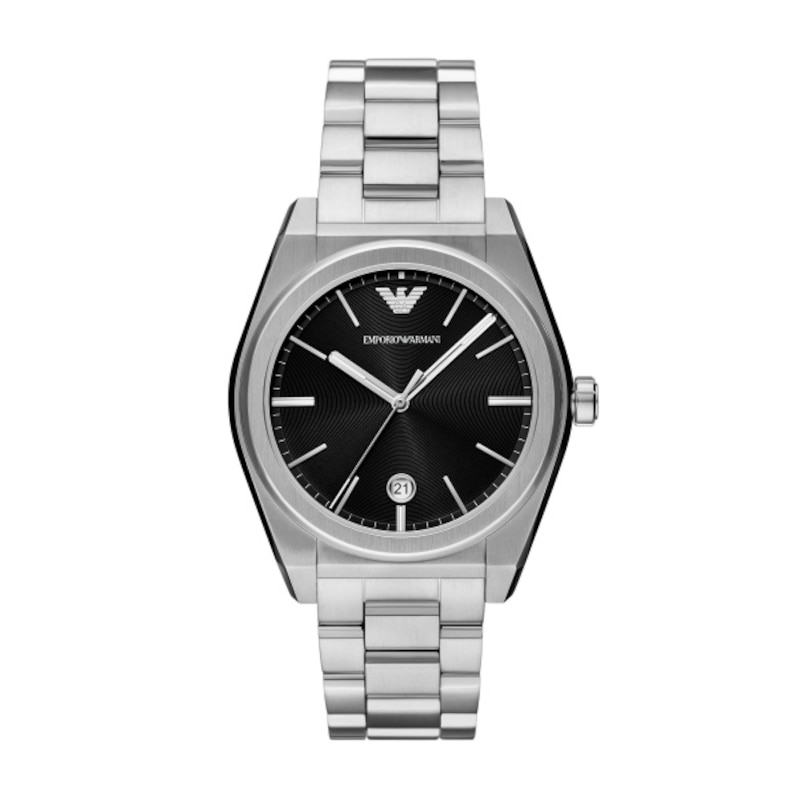 Main Image 1 of Emporio Armani Black Dial & Stainless Steel Bracelet Watch