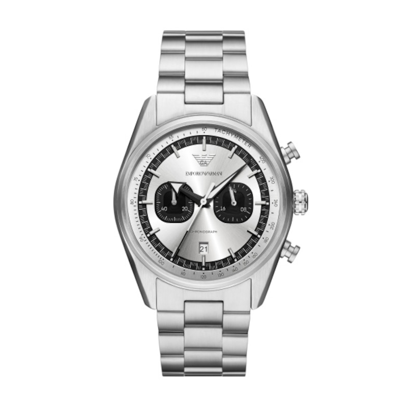 Main Image 1 of Emporio Armani Chronograph Black & Stainless Steel Bracelet Watch