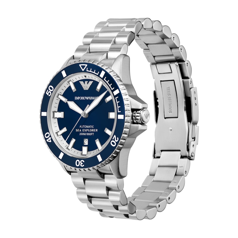 Main Image 7 of Emporio Armani Sea Explorer Men's Blue Dial & Stainless Steel Bracelet Watch