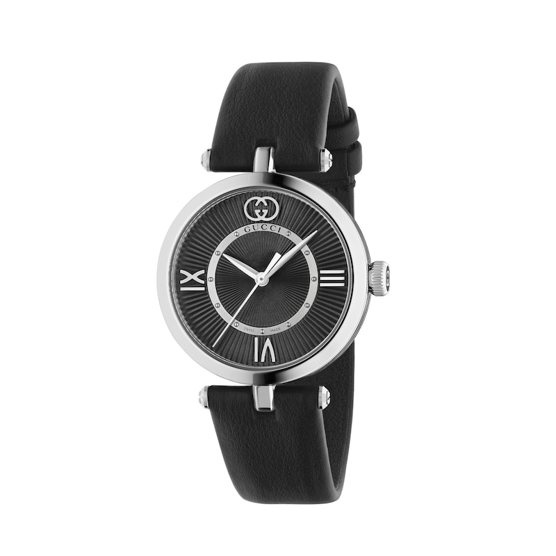 Main Image 1 of Gucci Model 2000 30mm Black Leather Strap Watch