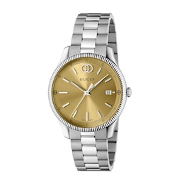 Gucci G-Timeless 38mm Gold Plated Dial & Stainless Steel Watch