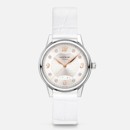 Montblanc Bohème Automatic Date 30 mm White Leather Strap Watch