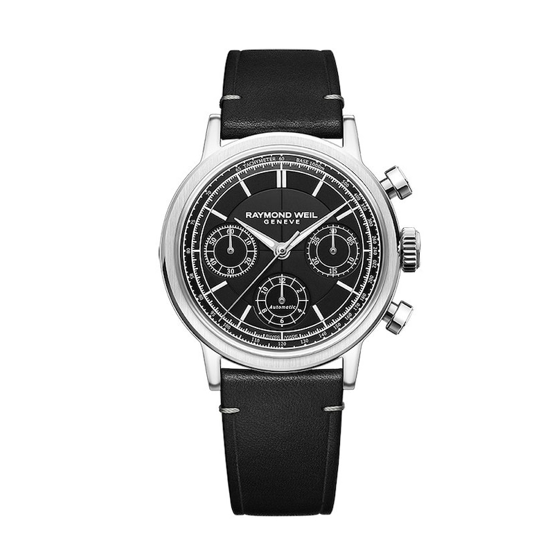 Main Image 1 of Raymond Weil Millesime Men's Chronograph Black Leather Strap Watch