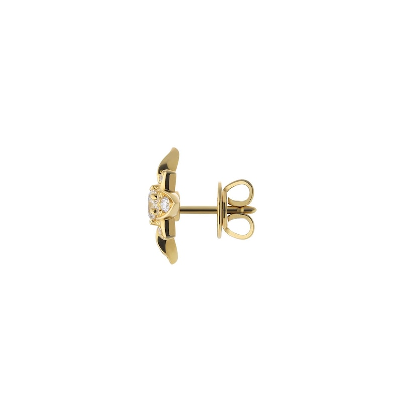 Main Image 2 of Gucci Flora 18ct Yellow Gold & 0.33ct Diamond Stud Earrings