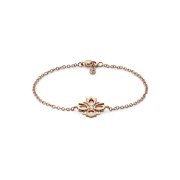 Gucci Flora 18ct Rose Gold 6.3&quot; Diamond Chain Bracelet