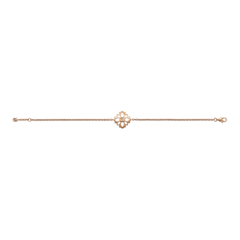 Main Image 3 of Gucci Flora 18ct Rose Gold 6.3&quot; Diamond Chain Bracelet