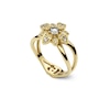 Thumbnail Image 1 of Gucci Flora 18ct Yellow Gold 0.16ct Diamond Flower Shaped Ring (Size J - K)