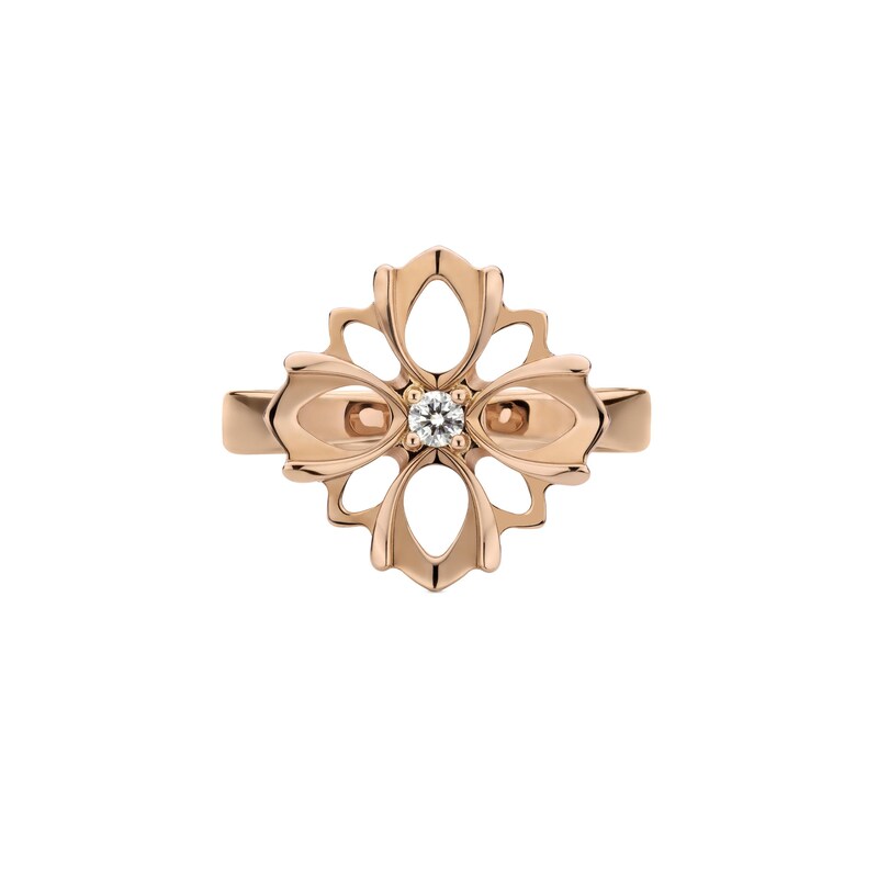 Main Image 2 of Gucci Flora 18ct Rose Gold Diamond Flower Shaped Ring (Size J - K)