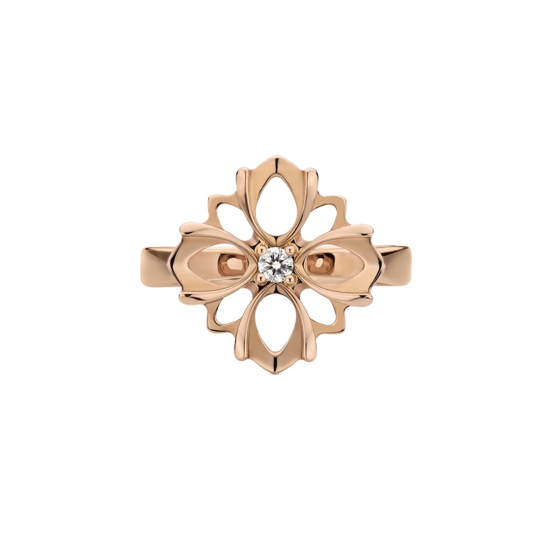 Main Image 2 of Gucci Flora 18ct Rose Gold Diamond Flower Shaped Ring (Size K - L)