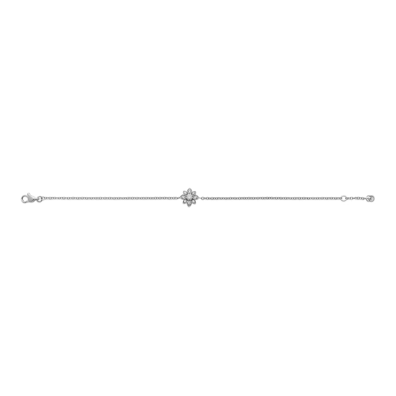 Main Image 2 of Gucci Flora 18ct White Gold & 0.15ct Diamond Chain 6.3&quot; Bracelet