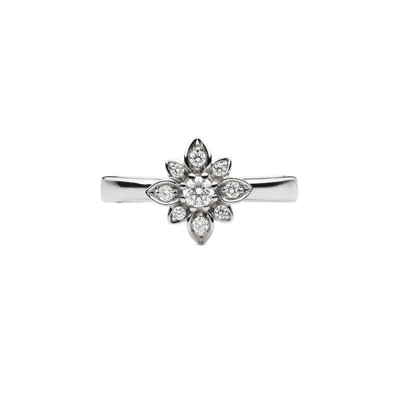 Main Image 2 of Gucci Flora 18ct White Gold 0.15ct Diamond Flower Shaped Ring (Size L)