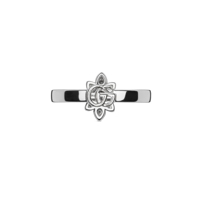 Main Image 3 of Gucci Flora 18ct White Gold 0.15ct Diamond Flower Shaped Ring (Size L)