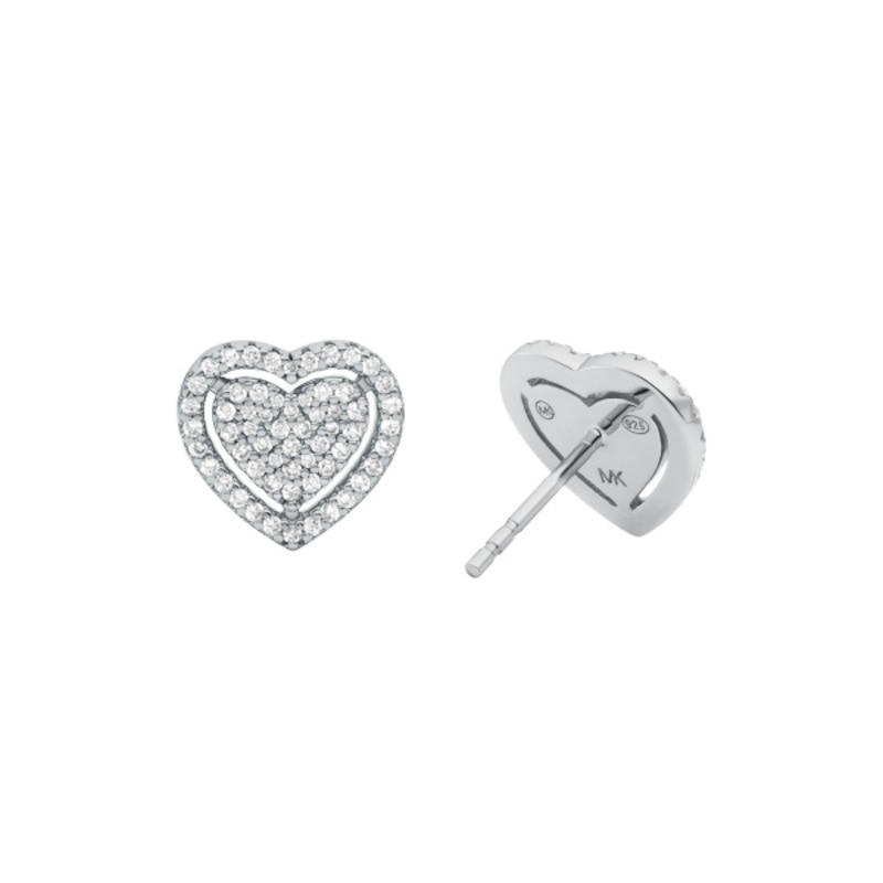 Main Image 2 of Michael Kors Love Sterling Silver & CZ Heart Shaped Stud Earrings