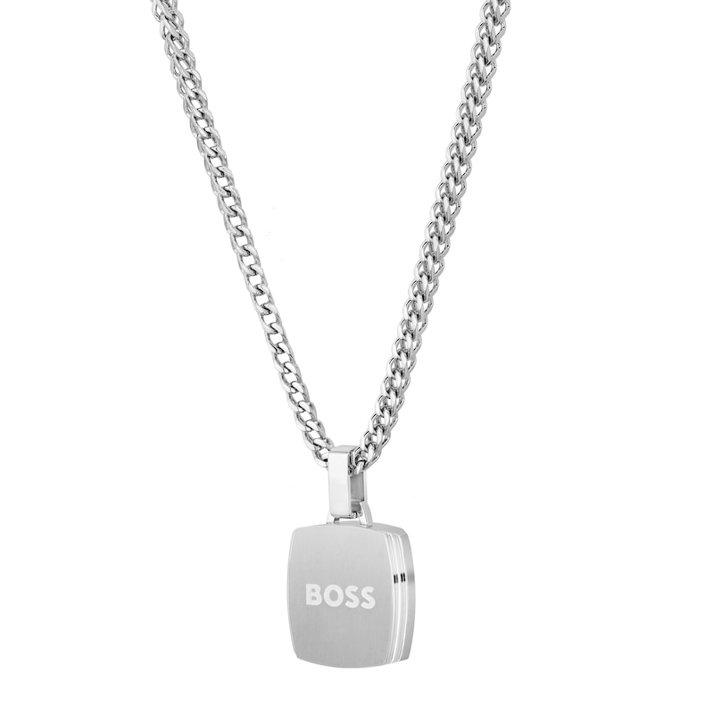 Main Image 3 of BOSS Odell Men's Stainless Steel 22&quot; Black Onyx Pendant Necklace