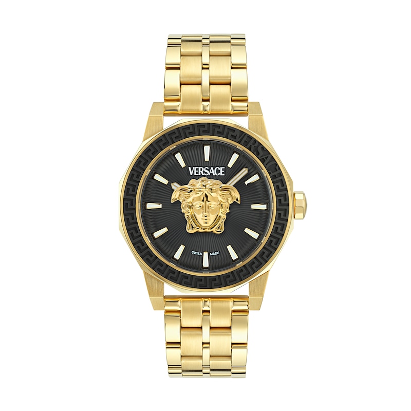 Main Image 1 of Versace Medusa Men's Black Dial & Gold Tone Bracelet Watch