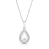 Thumbnail Image 0 of Sterling Silver Diamond Pear Shape Pendant Necklace