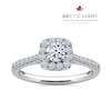 Thumbnail Image 1 of Arctic Light Platinum 0.50ct Diamond Cushion Halo Ring