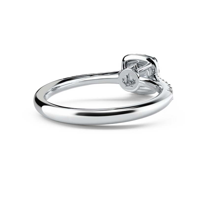 Main Image 2 of Arctic Light Platinum 0.50ct Diamond Cushion Halo Ring