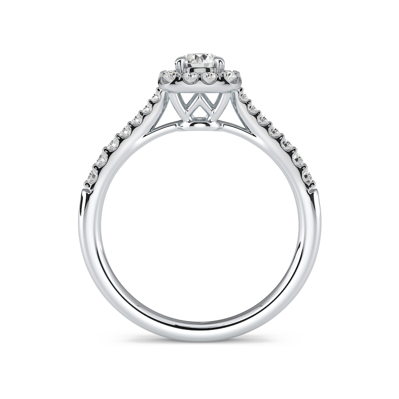 Main Image 3 of Arctic Light Platinum 0.50ct Diamond Cushion Halo Ring