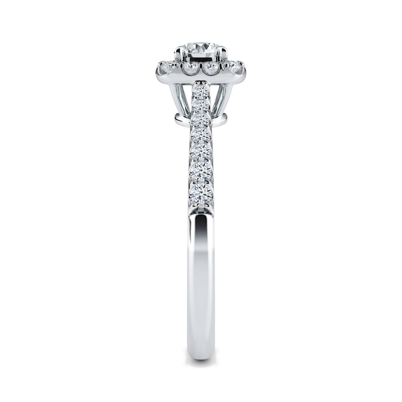 Main Image 4 of Arctic Light Platinum 0.50ct Diamond Cushion Halo Ring